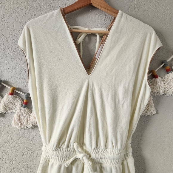 Summersalt The Towel Terry Yellow Tie Romper Coverup Beach Neutral Boho XS - Picture 6 of 12